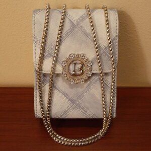 BORRY ROSA Denim-Look Crossbody Bag With Flap Top